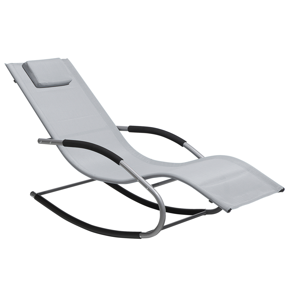 Beliani Modern Sun Lounger Metal Grey Carano