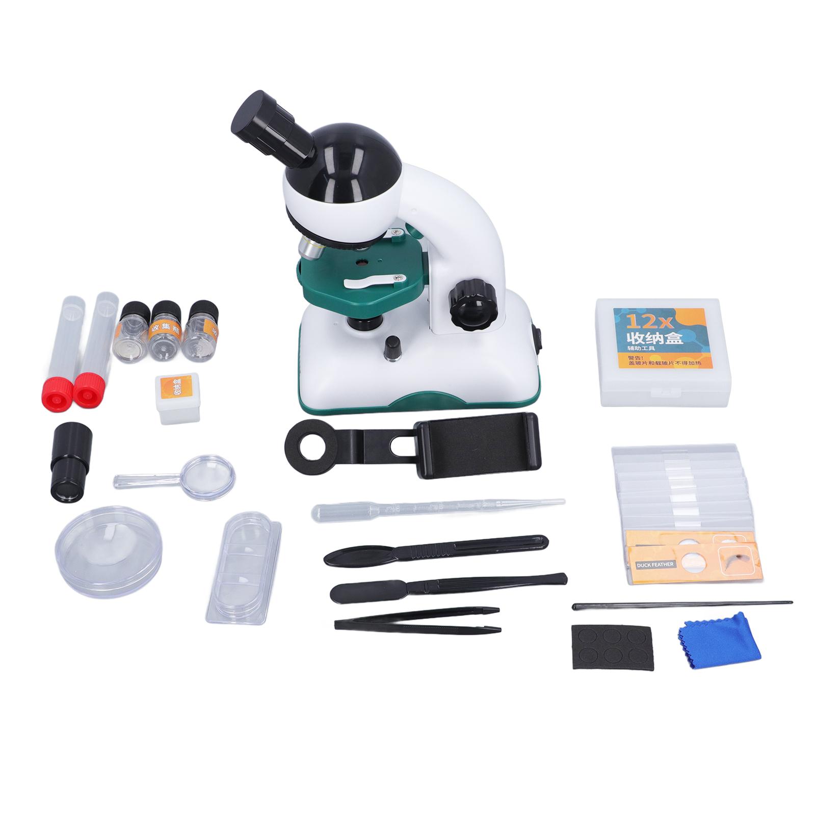 Cmperipheral Biological Microscope 200X to 1200X LED Illumination Microscope 4 Color Filters Compound Microscope