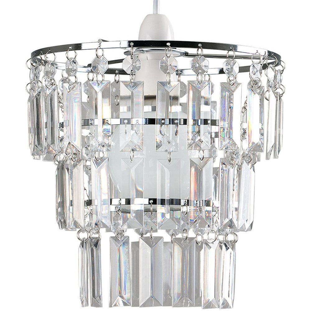 Value Lights Kelsks Pendant Shade in Chrome and Clear