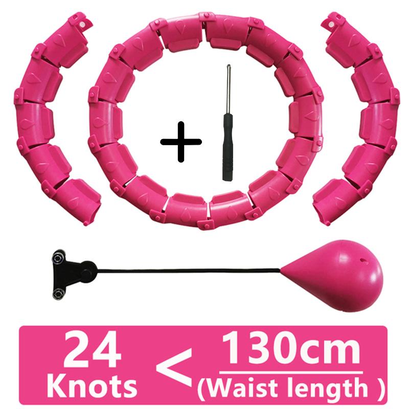 Binchi Keji Travel Adjustable Abdomen Sports Hoop, 24-Section Thin Waist, Removable Sports Massage, Fitness Training, Weight Loss red