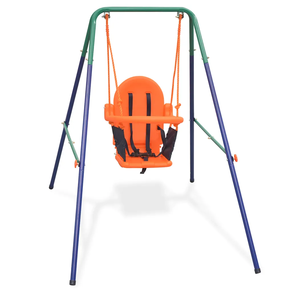 VidaXL Toddler Swing Set with Safety Harness Orange