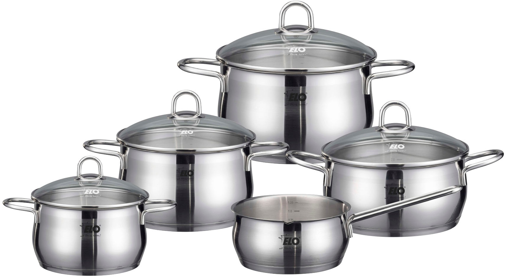 ELO Platin 5 Piece Stainless Steel Cookware Set gray