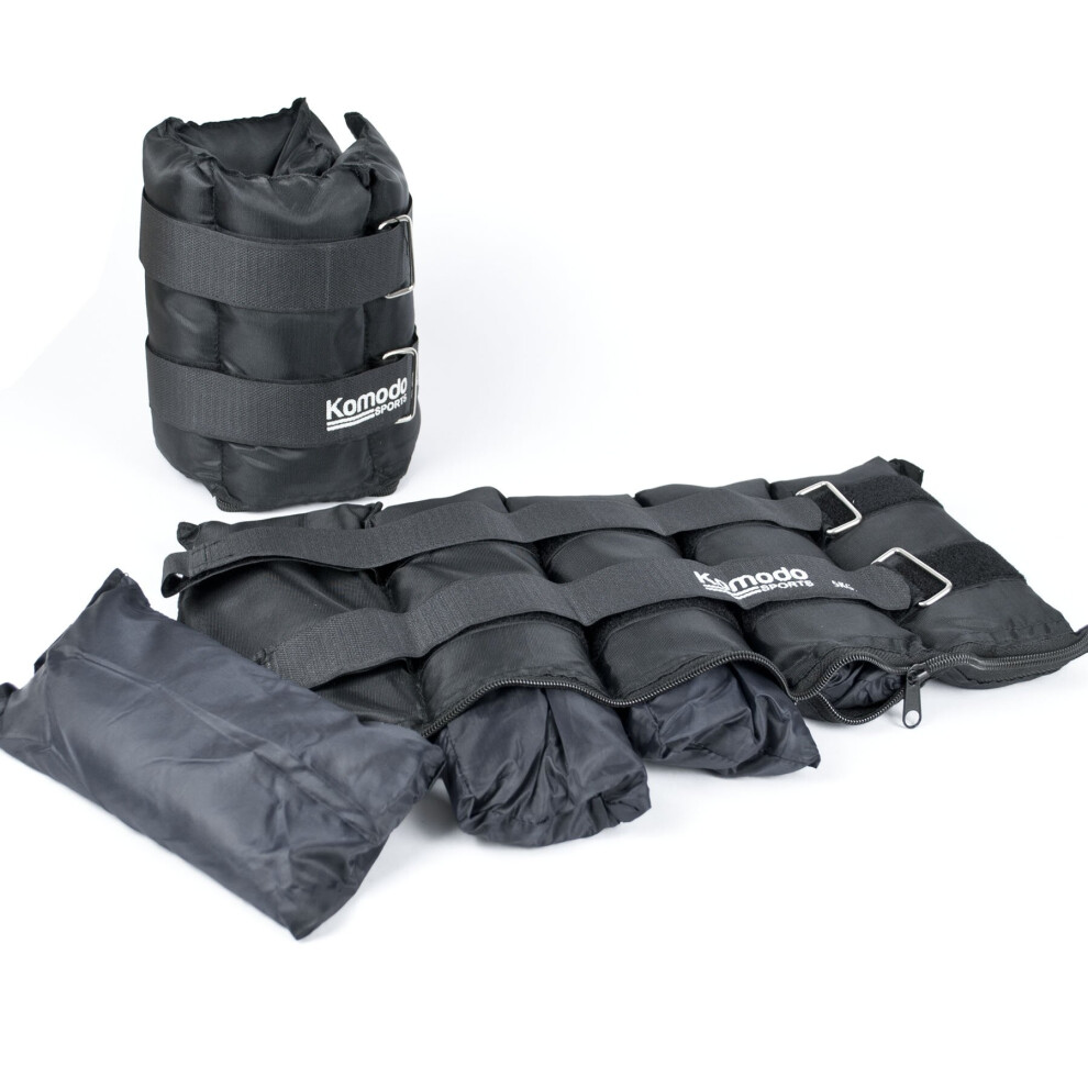 Komodo Adjustable Ankle Weights Pair – Max 10kg (5kg Each)
