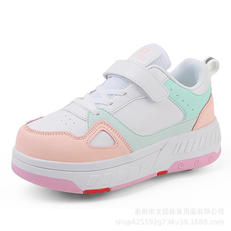 Angel Ting Teen Students Internet Celebrity Roller Skates Children Runaway Shoes Double Wheel Removable Autumn and Winter Double Pulley Runaway Shoes 33