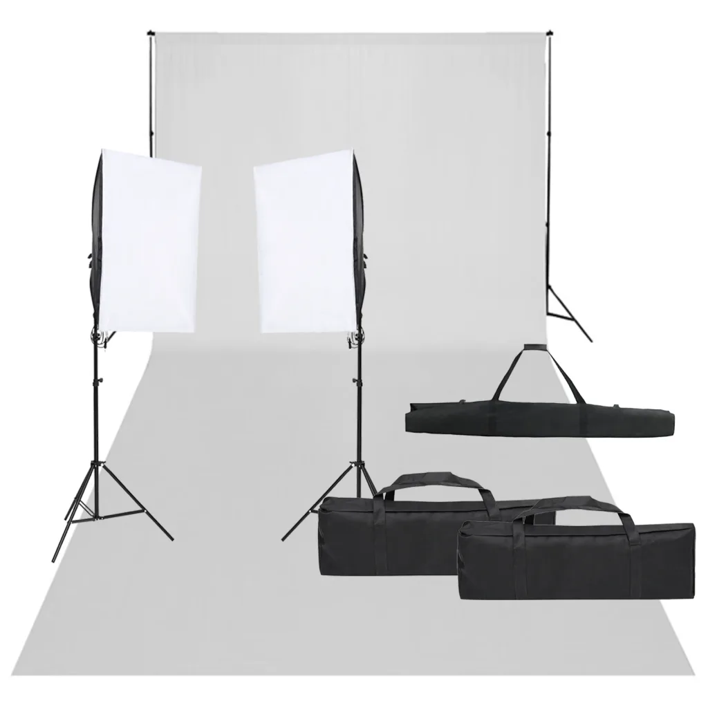 VidaXL Photo Studio Kit with Light Set and Backdrop
