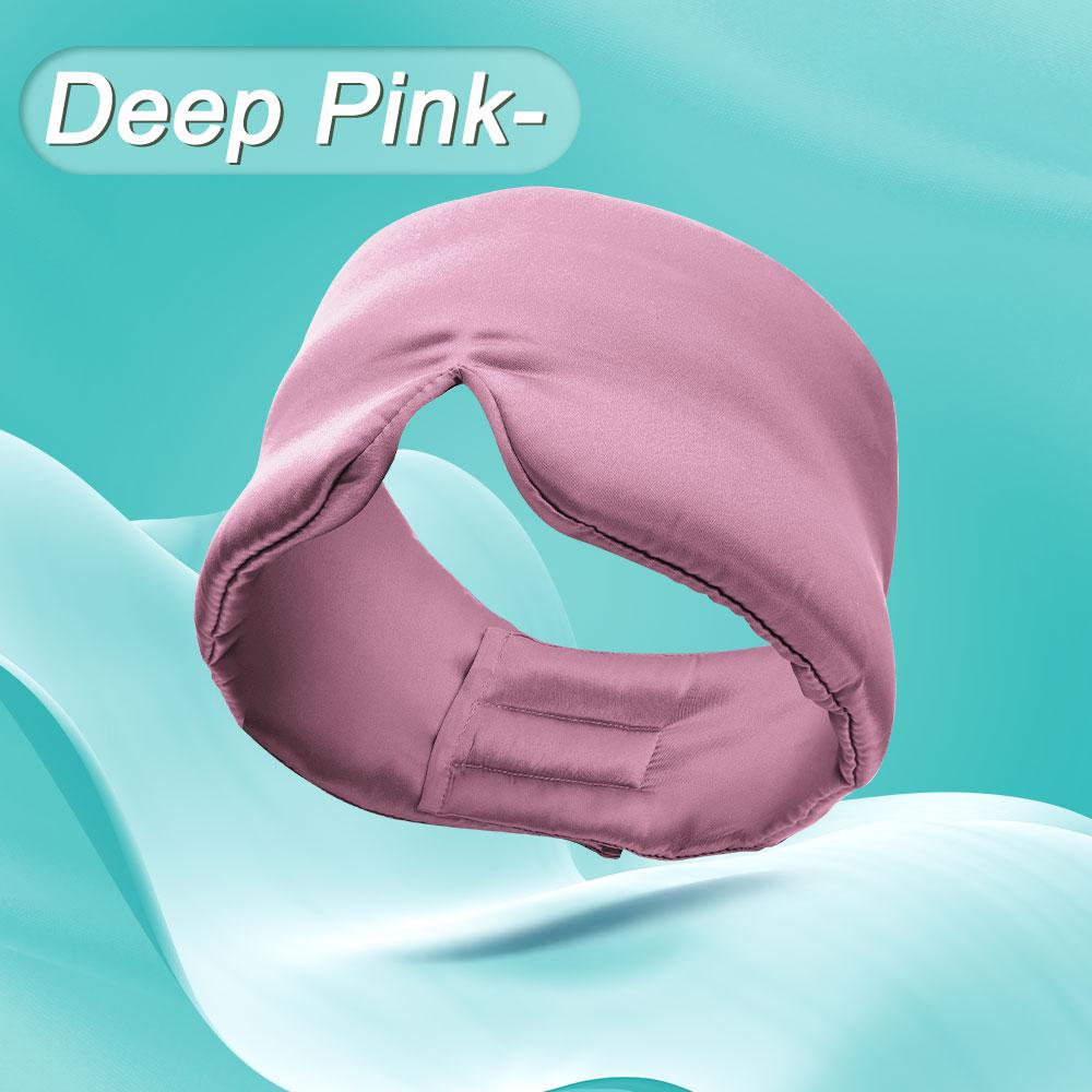 Binchi Health Technology 100% Mulberry Silk Sleeping Mask Eyepatch Blocking Light Eyemask Eyeshade Soft Padded Slaapmasker Travel Sleeping Aid Patch deep pink