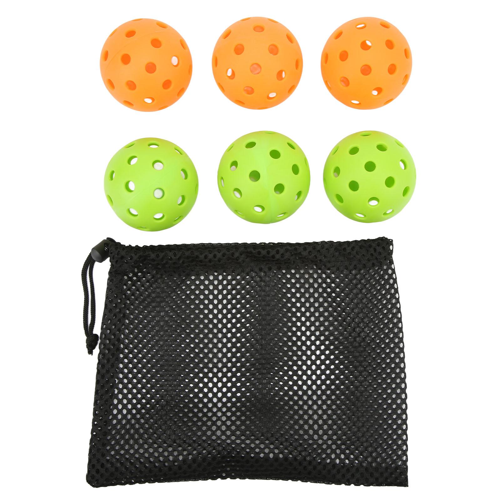 Vestidos 6pcs Outdoor Pickleball Balls Sports Training Pickleballs 40 Holes Pickleball Ball Set for Outdoor