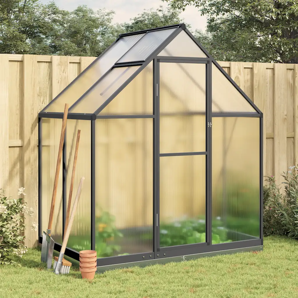VidaXL Greenhouse with Base Frame Walk in Grow House Anthracite Aluminium