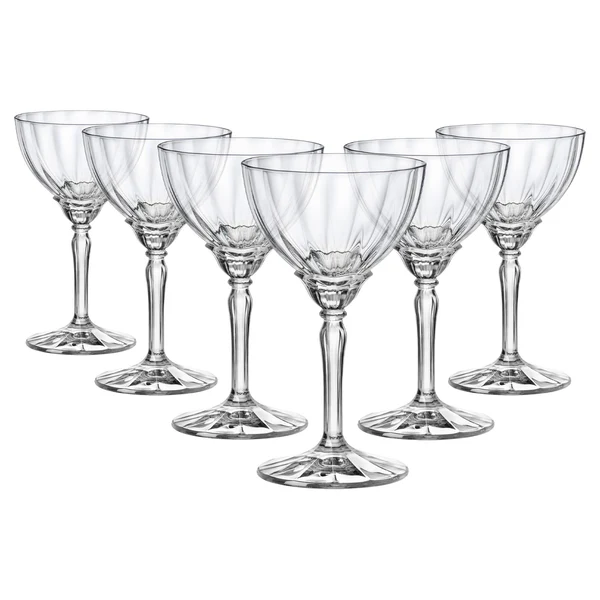 Florian Champagne Cocktail Saucers - 240ml - Clear - Pack of 6