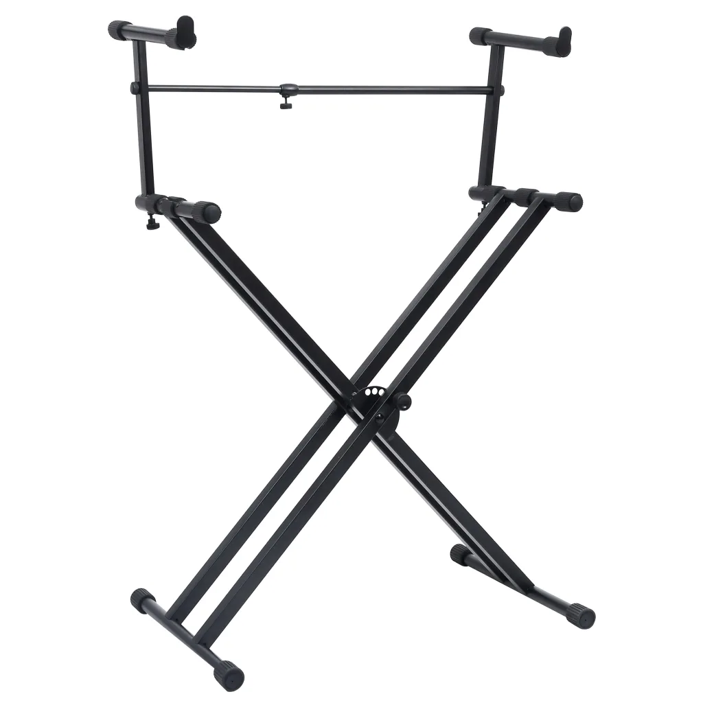 VidaXL Double Braced Keyboard Stand X-Frame Black