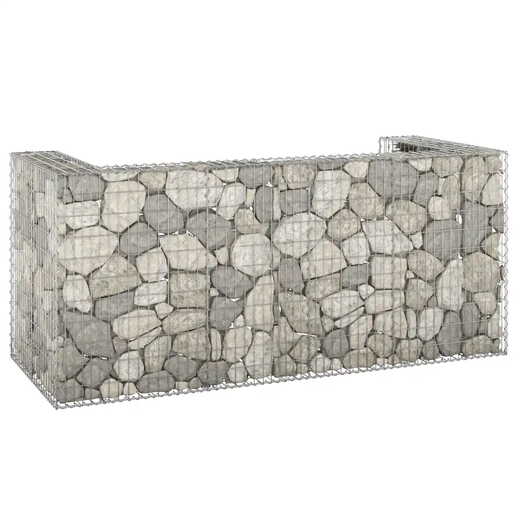 VidaXL Gabion Wall for Garbage Bins Galvanised Steel 250x100x110 cm
