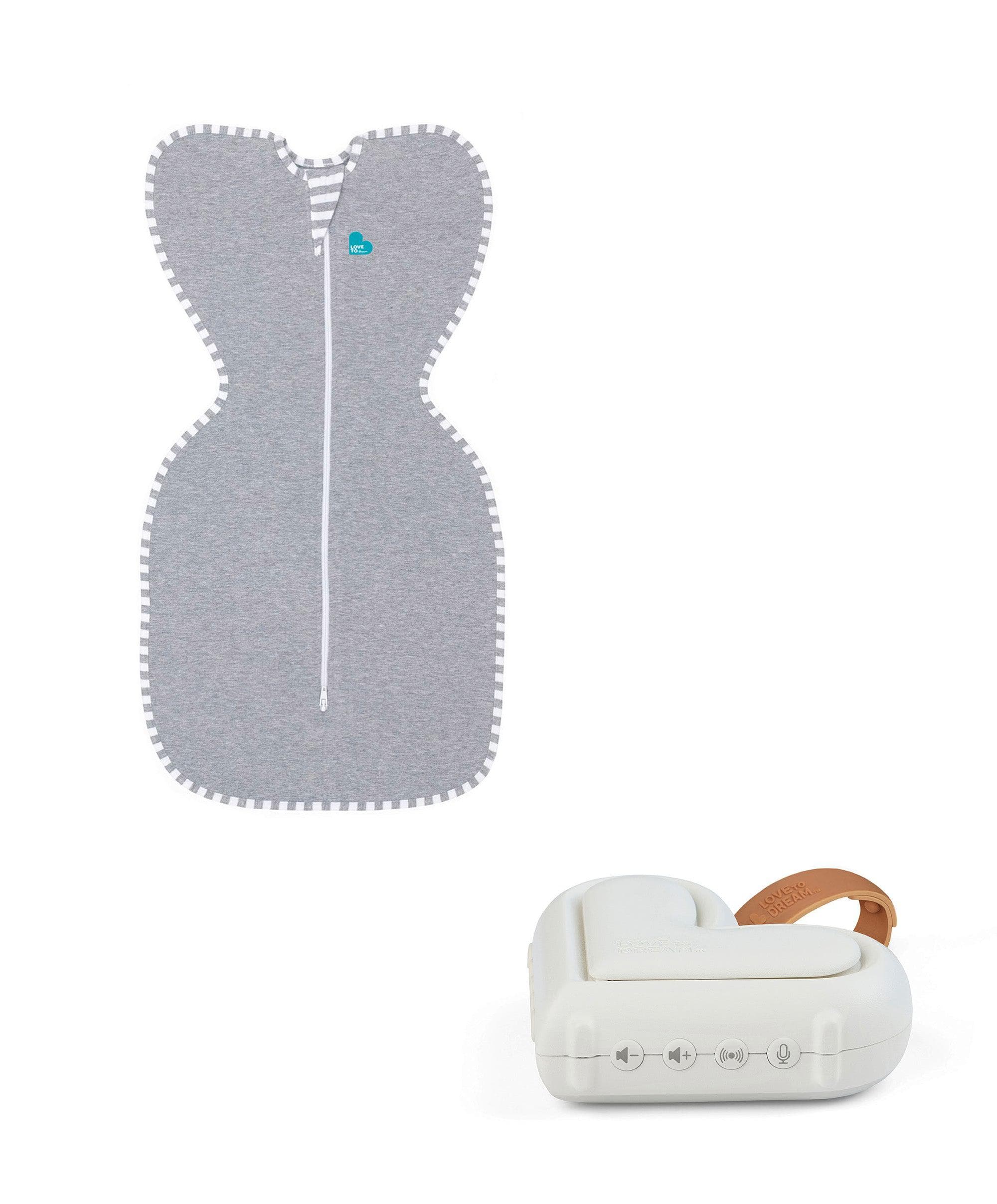 Love To Dream Swaddle Up™ and Sleep Machine Bundle 0-1 Months (1.0 Tog) - Grey