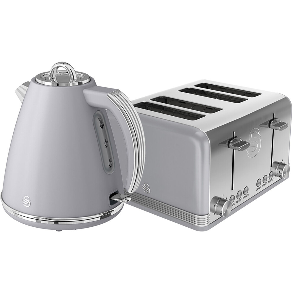 Swan Retro STP7041GRN Kettle And Toaster Set - Grey