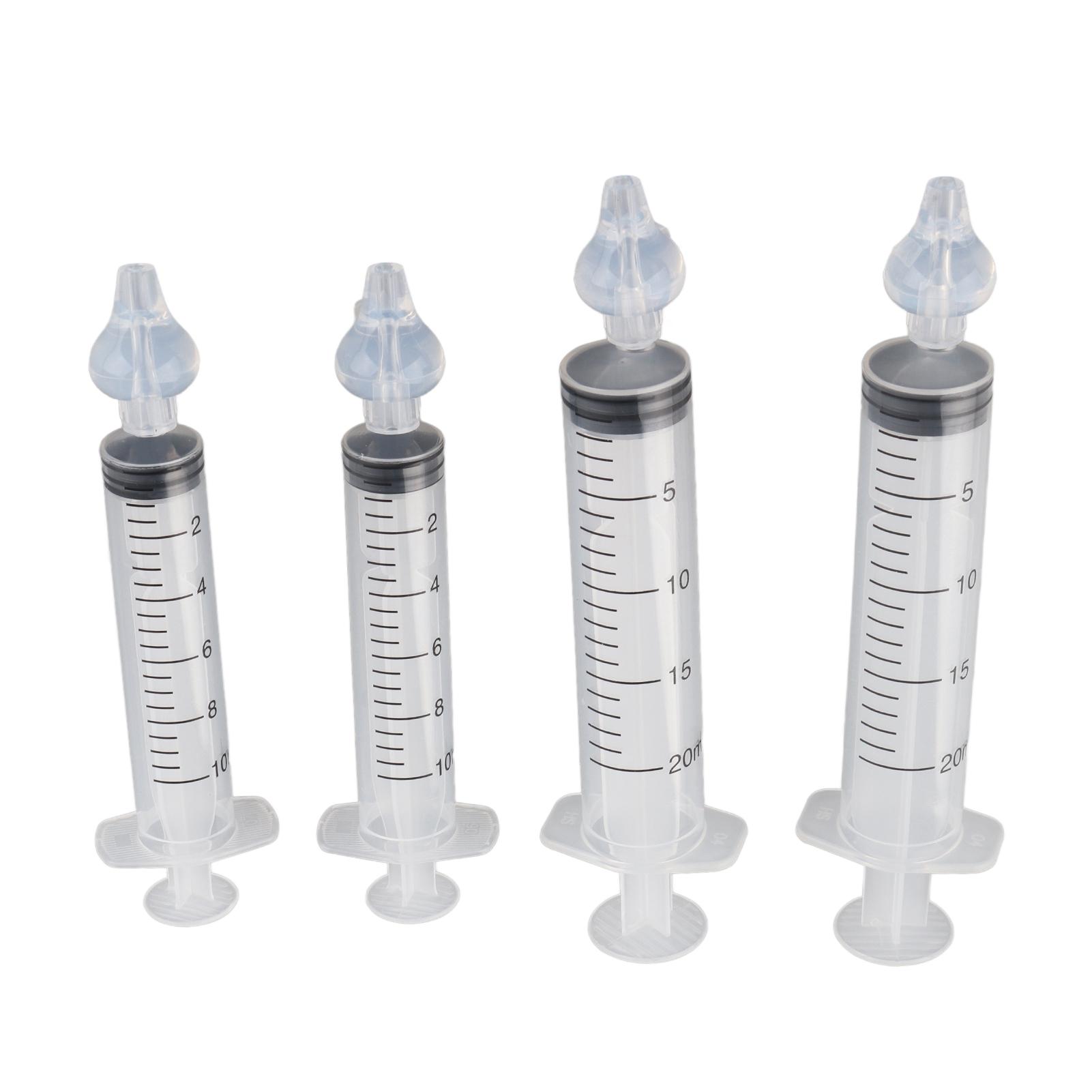 Neoglint 4 Pcs Baby Nasal Irrigator with Syringes Safe Nasal Cleaner with Silicone Nasal Suction Tip for