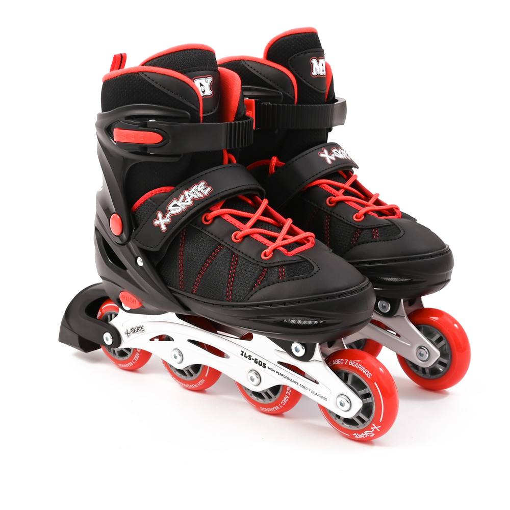 M.Y Adjustable Inline Roller Skates With Built In Adjusters For Boys & Girls In Red