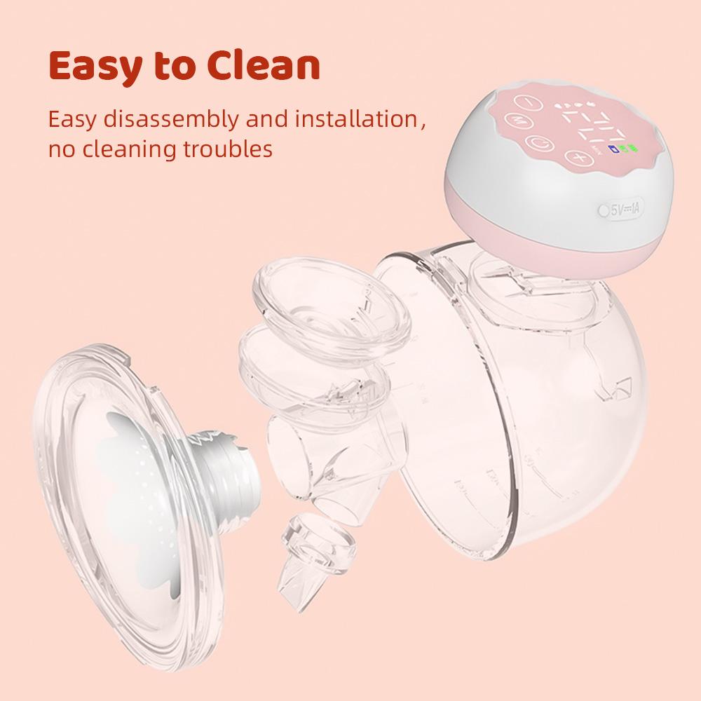 TOMTOP JMS Wearable Breast Pump Hands Free Electric Breast Pump for Breastfeeding 4 Modes 12 Suction Level Low 2 Pack