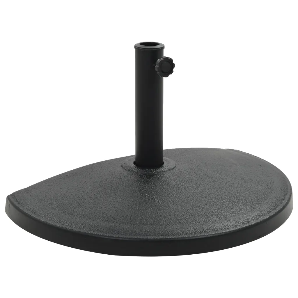 VidaXL Parasol Base Half Round Polyresin 15 kg Black