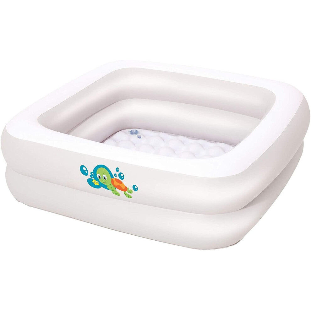 Bestway Up, In & Over Inflatable Baby Bath Tub for Home and Travel, 86x86x25 cm - One Size