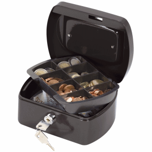 Q-Connect 8 Inch Cash Box - Black