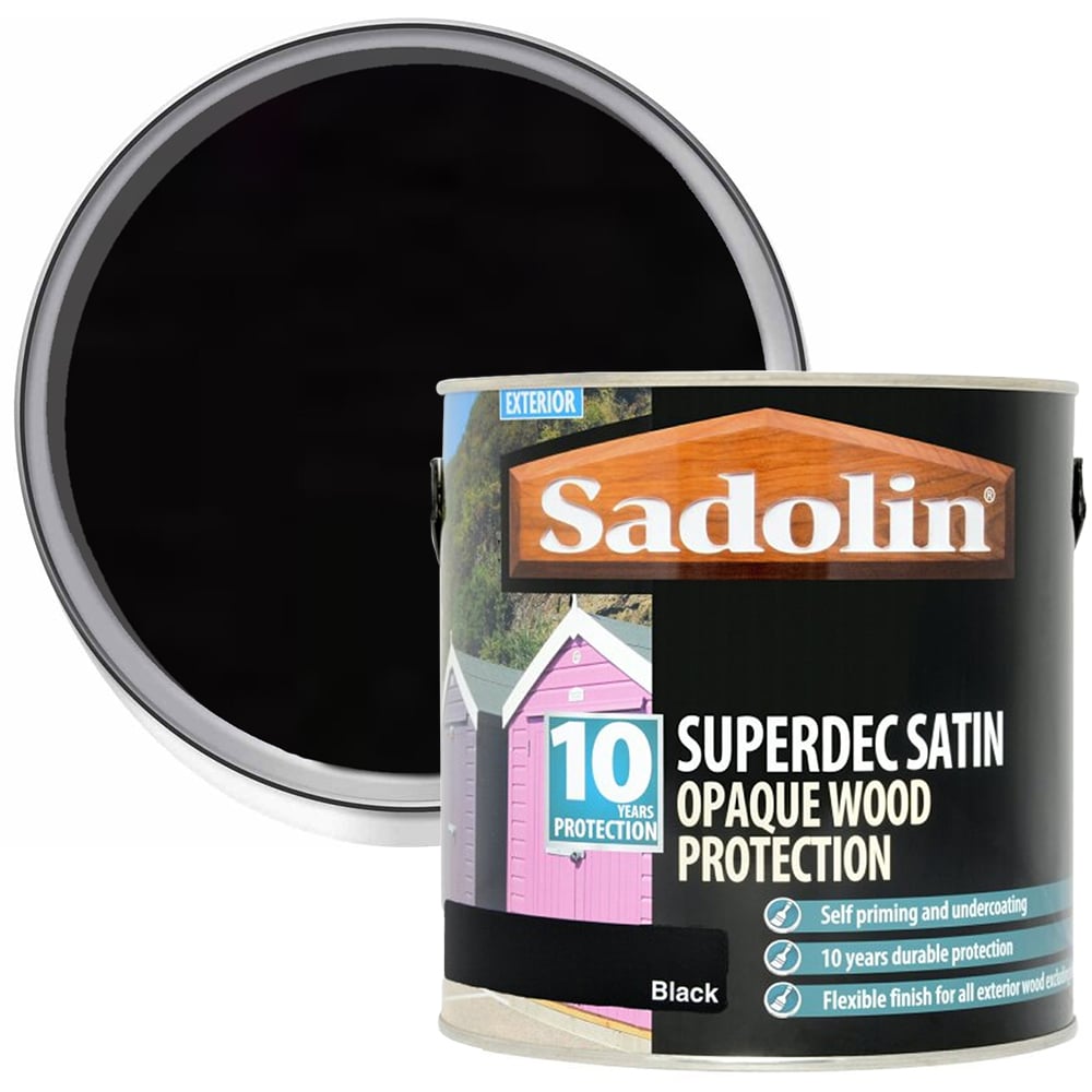Sadolin Superdec Opaque Wood Protection Black Satin 2.5 litre