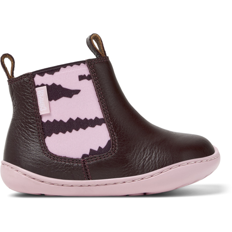 Camper Twins - Smart casual shoes for First walkers - Burgundy, size 4.5, Smooth leather