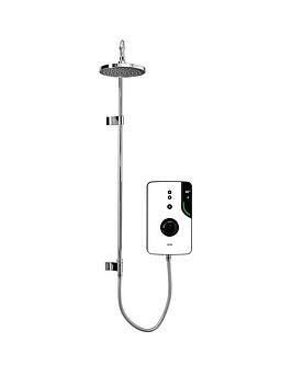 Triton Enlight Matt White Chrome Effect Rainfall Thermostatic Electric Shower, 9.5Kw