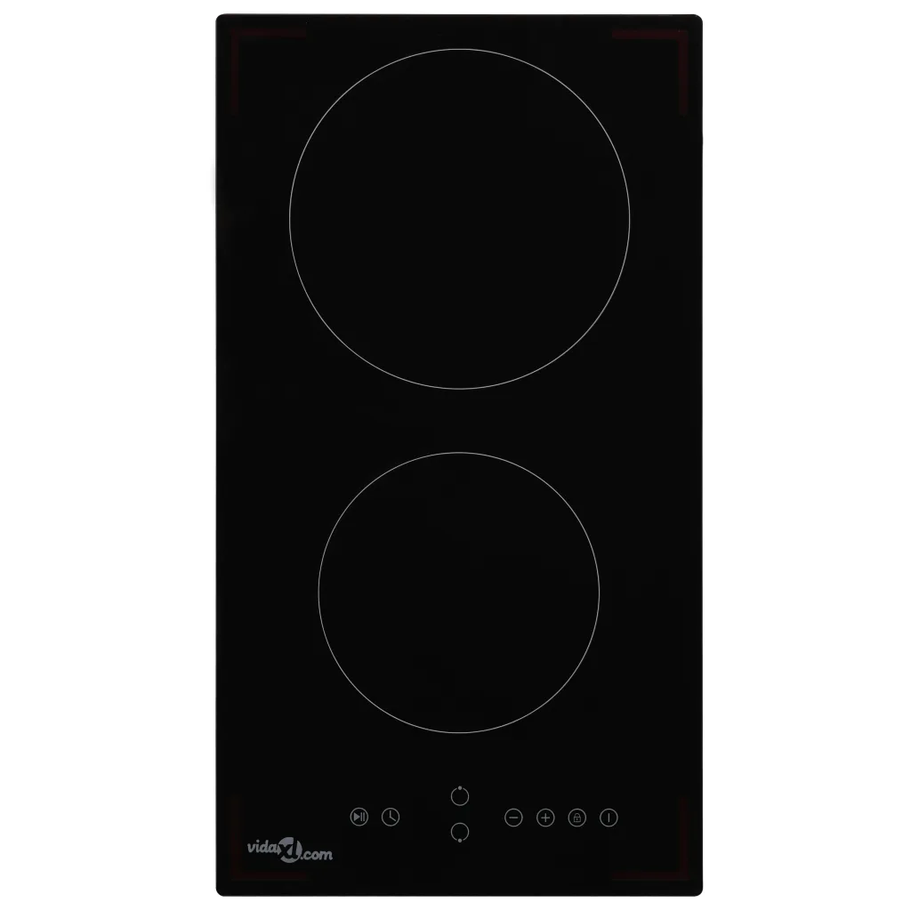 VidaXL Ceramic Hob with 2 Burners Touch Control 3000 W