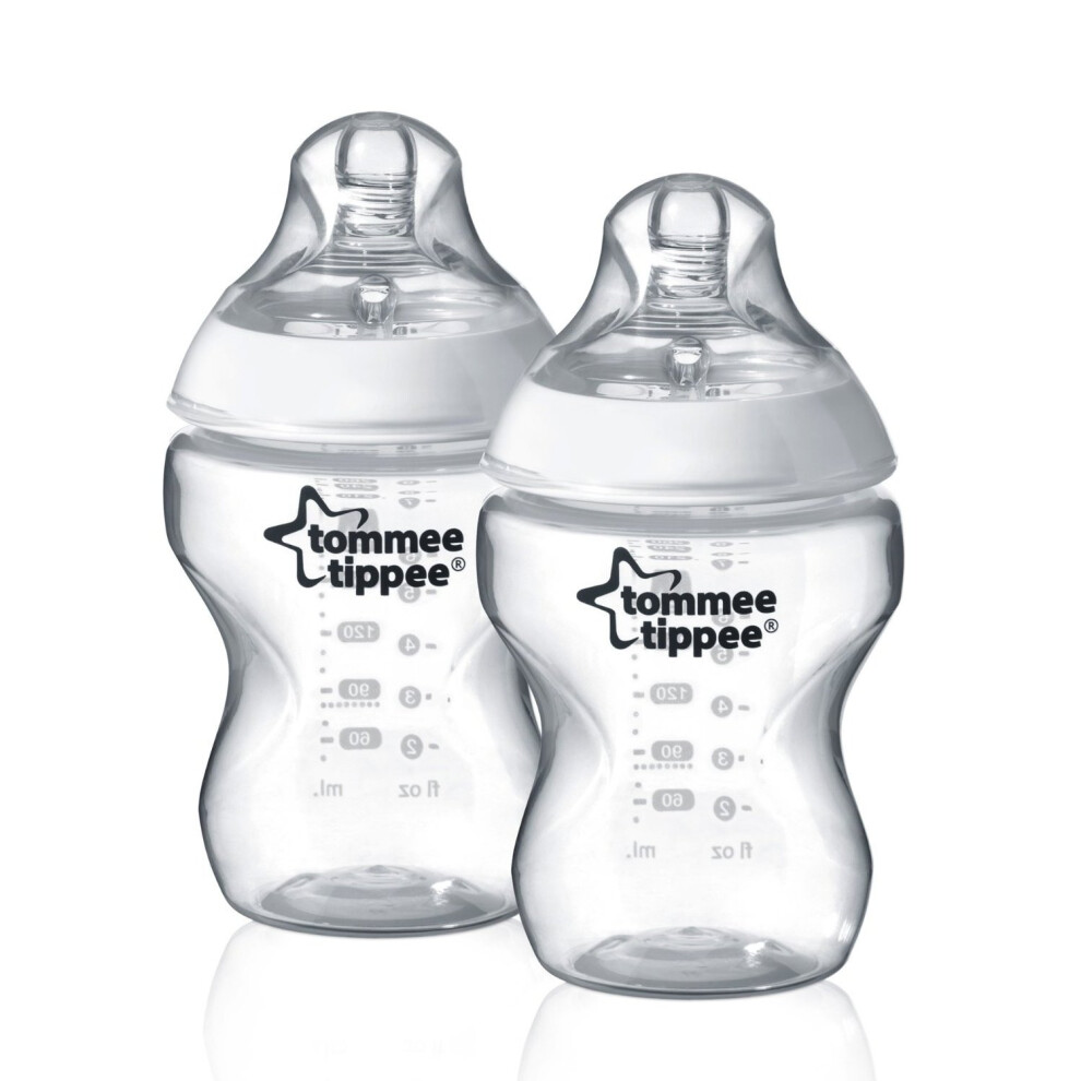 Tommee Tippee Closer To Nature Anti-Colic Baby Bottles, Pack of 2, 260ml
