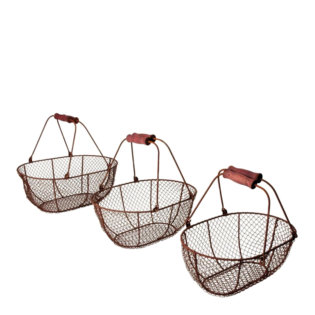 August Grove Oval Wire Basket brown