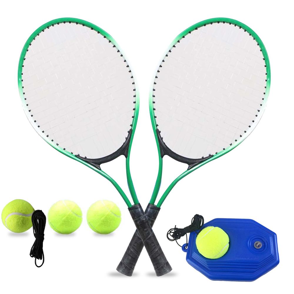 Kids Tennis Rackets with Tennis Ball Tennis Trainer for Children Beginners green