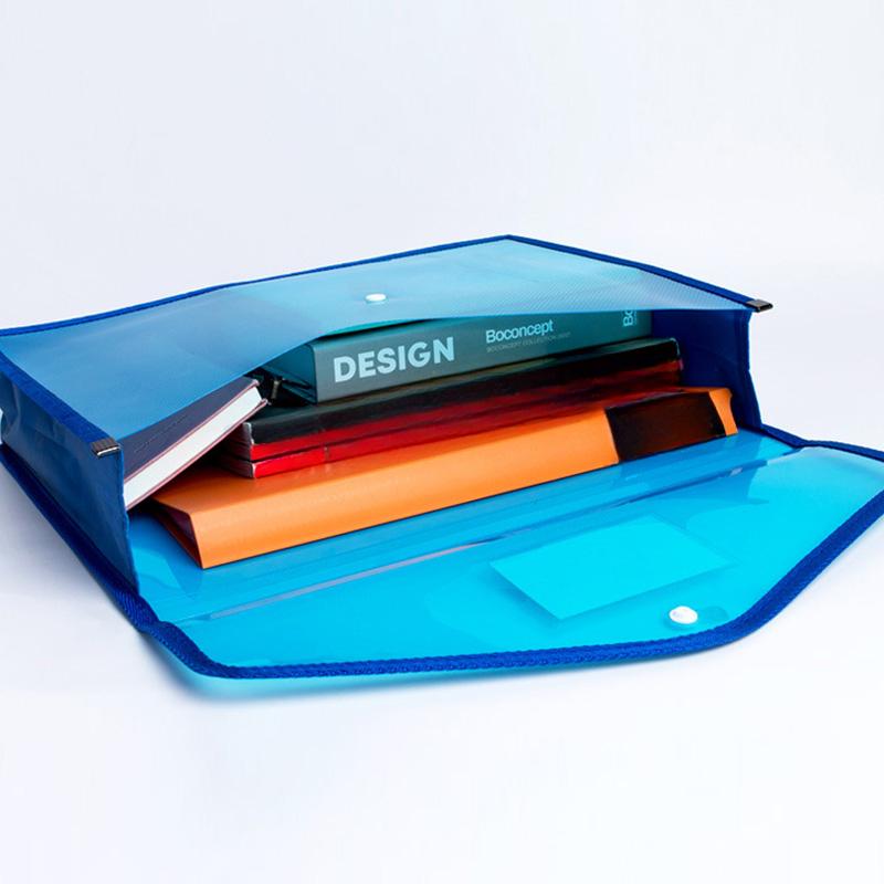 NATAWA A4 File Folder Stationery Storage Folder Waterproof File Organizer Folders PP Bag Portfolio Paper Storage Office Organizers blue
