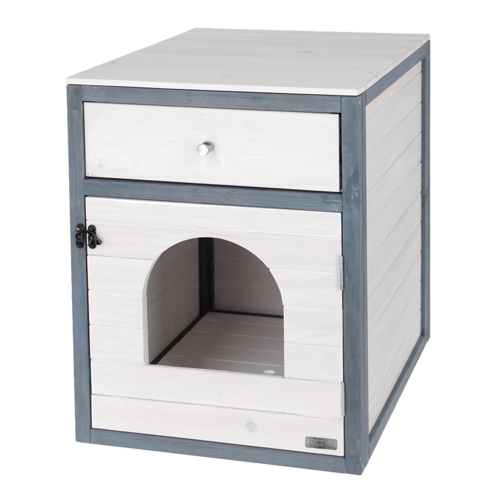 Kerbl Cat Litter Cabinet Ida 45x58x60 cm White and Blue