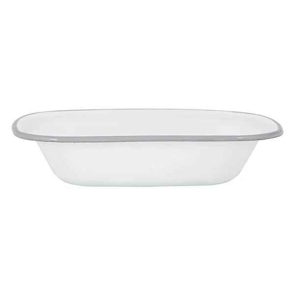 25cm White Enamel Pie Dish | By Argon Tableware