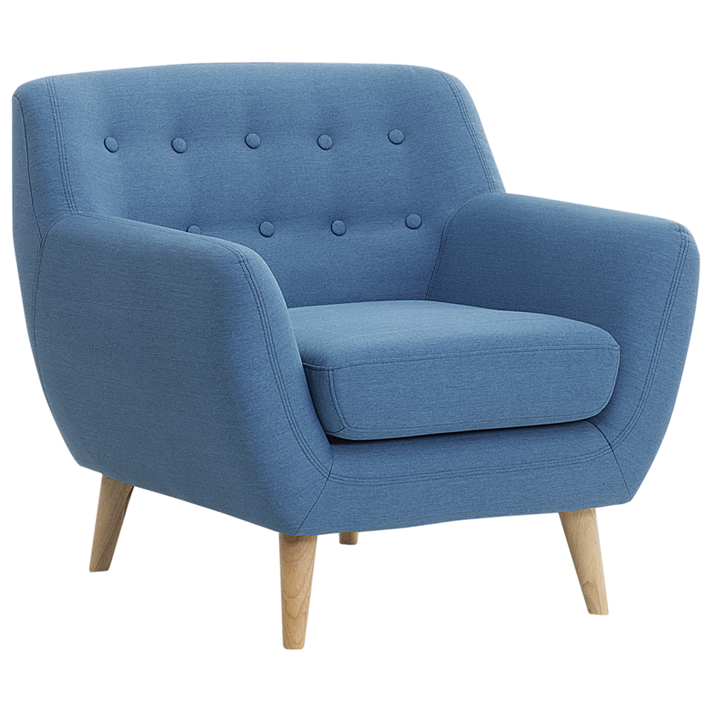 Beliani Retro Armchair Motala Fabric Blue