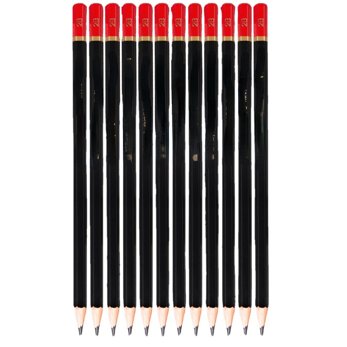 NATAWA 12pcs/box Pencil Sketch Drawing Writing 2B Office School Supplies