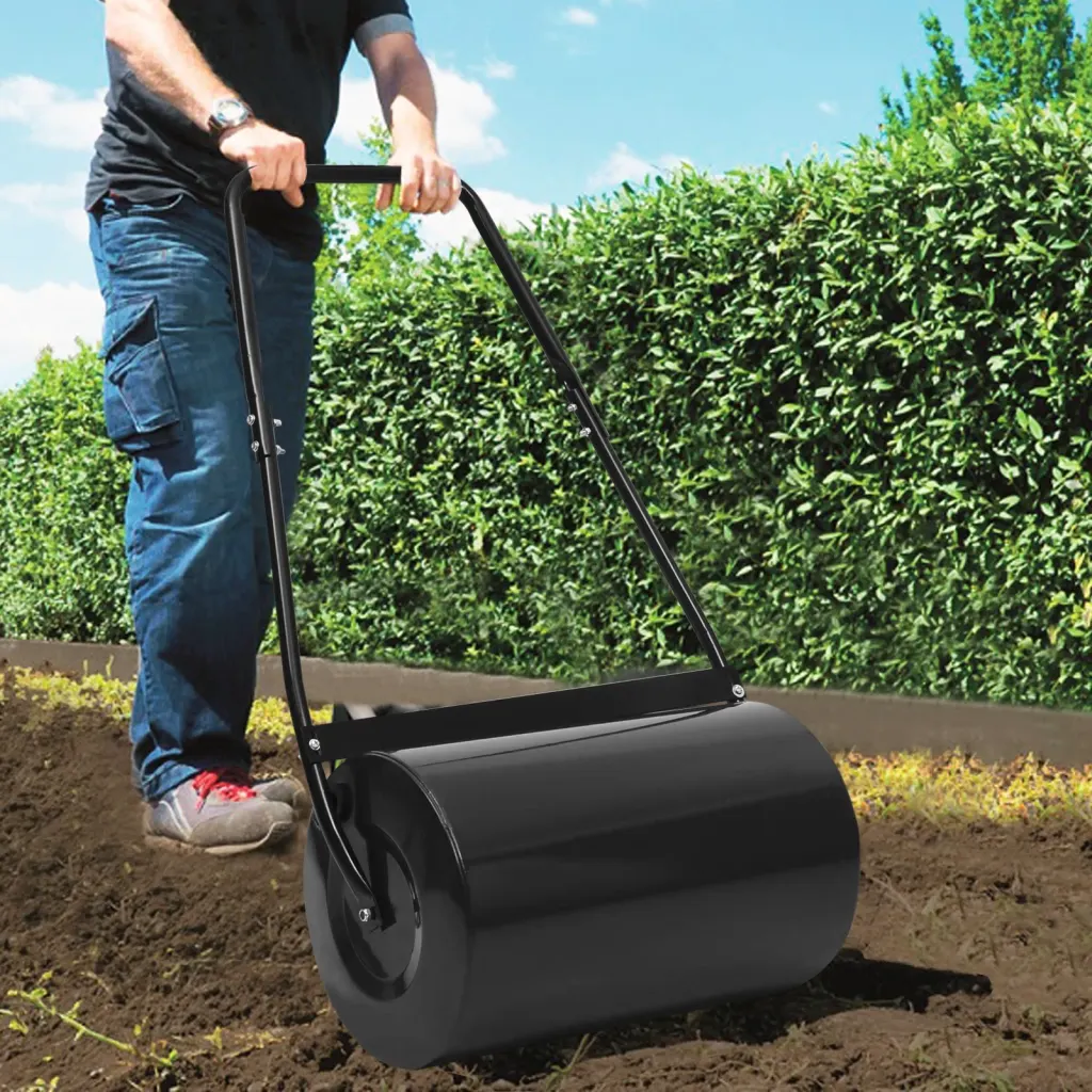 VidaXL Lawn Roller Black 63 cm 50 L