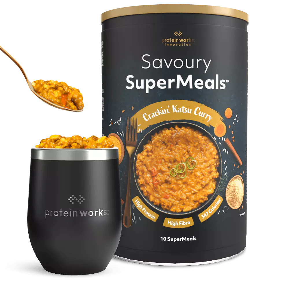 Protein Works 10 Meals - £2.60 Per Meal - Crackin' Katsu Curry - SuperMeals - Nutritionally Complete Meal - Protein Works - High Protein Meal, Low Calorie Meal Prep