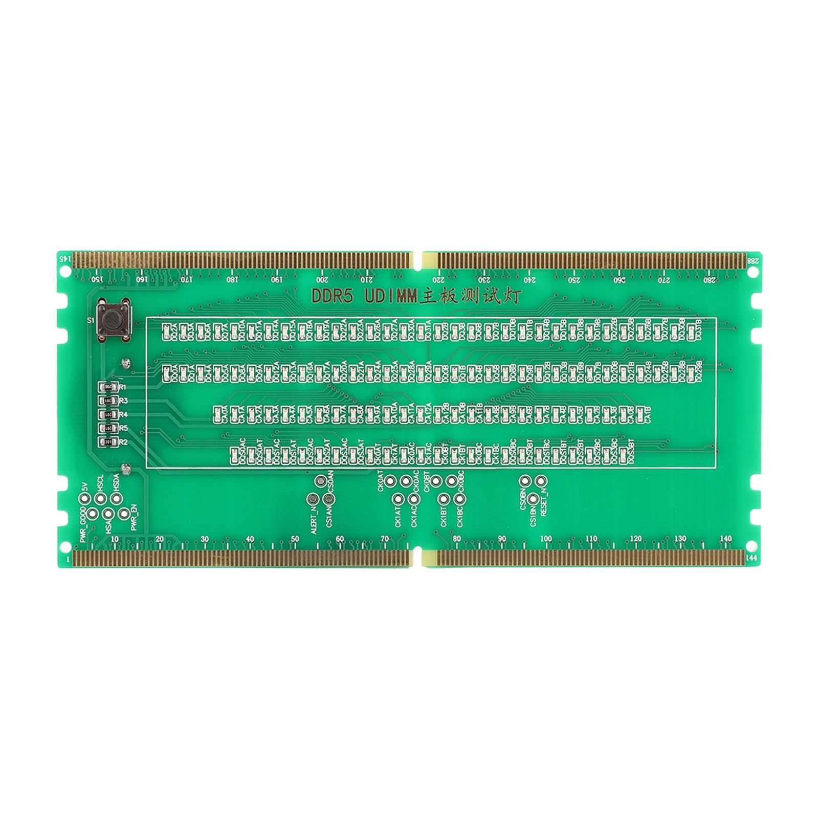 TOMTOP JMS Ddr5 Ram Memory Slot Tester Card With Led Lights Portable For Pc Motherboard Ram Memory Maintenance Green