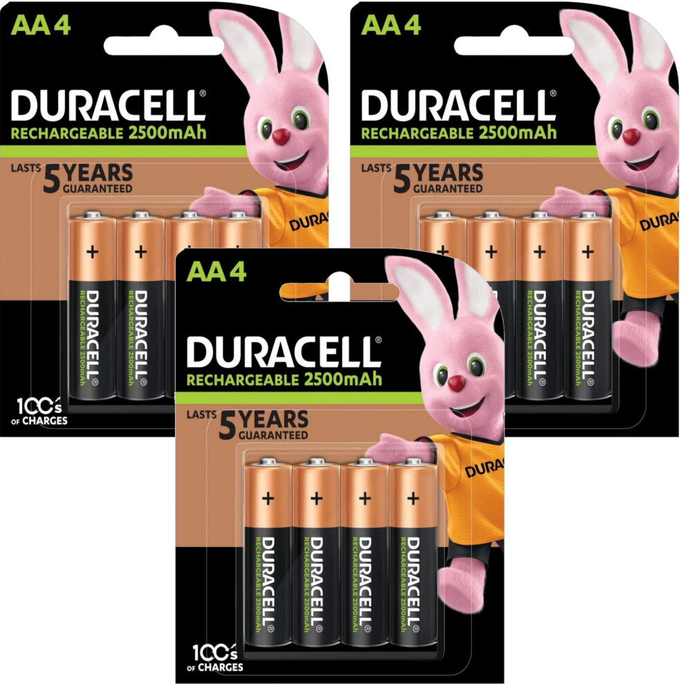 Duracell 12pc Rechargeable Ultra AA Batteries - 3 x 4pk Batteries