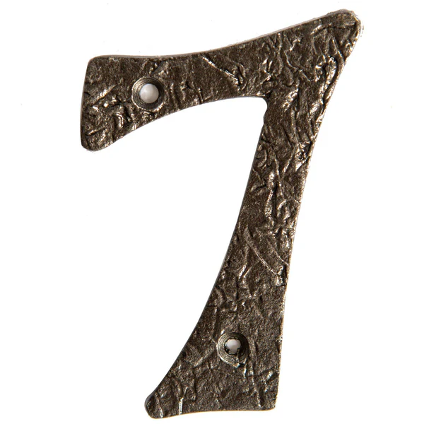 80mm Grey Rustic Iron House Number 7 | By Hammer & Tongs