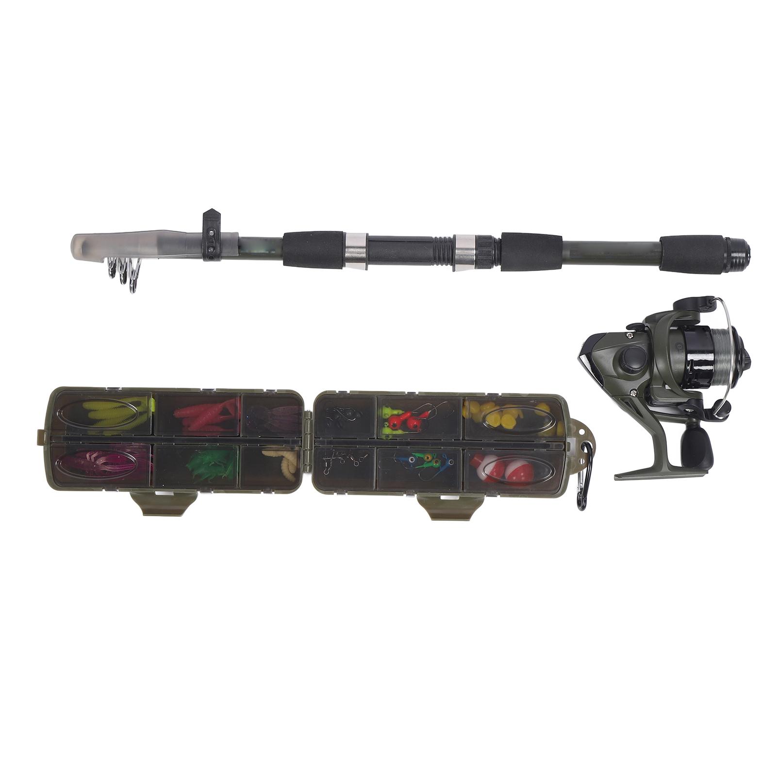 Fishine 5.4ft Fishing Pole Set Portable Telescopic Fishing Rod Reel Combo Kit for Boys Girls Youth with