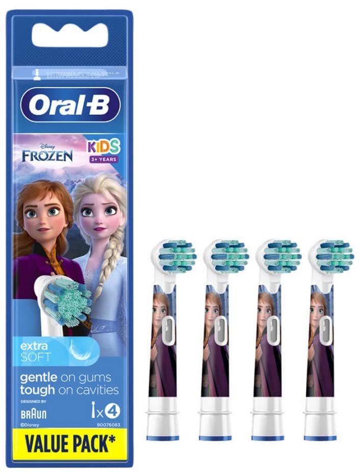 Oral B Kids 3+ Frozen Replacement Heads For Toothbrush for Kids 4 pc