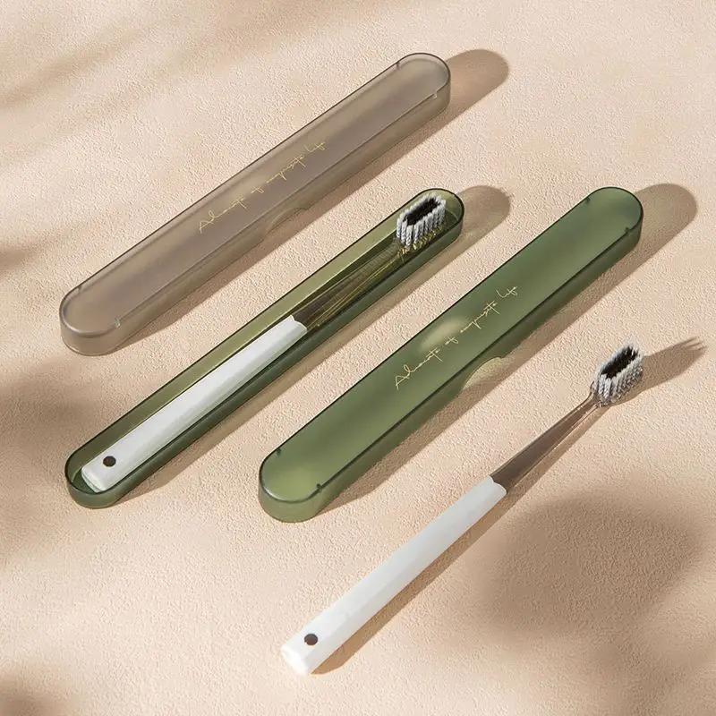 The Red Sun Simple Matted Clear Toothbrush Case Dustrproof Toothbrush Protective Cover Drainwater for Travel Camping Toothbrush Holders