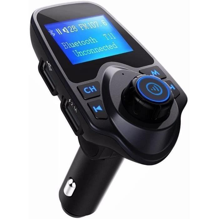 Techtrusty Transmetteur Fm De Voiture Winnes Transmetteur Fm, Bluetooth Transmetteur Fm Radio Adaptateur Chargeur Voiture Allume-cigare Fre91