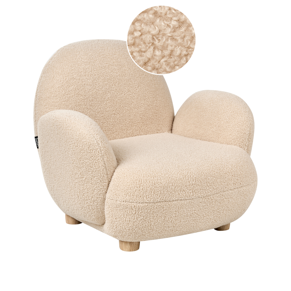 Beliani Kids Boucle Armchair Beige Hem