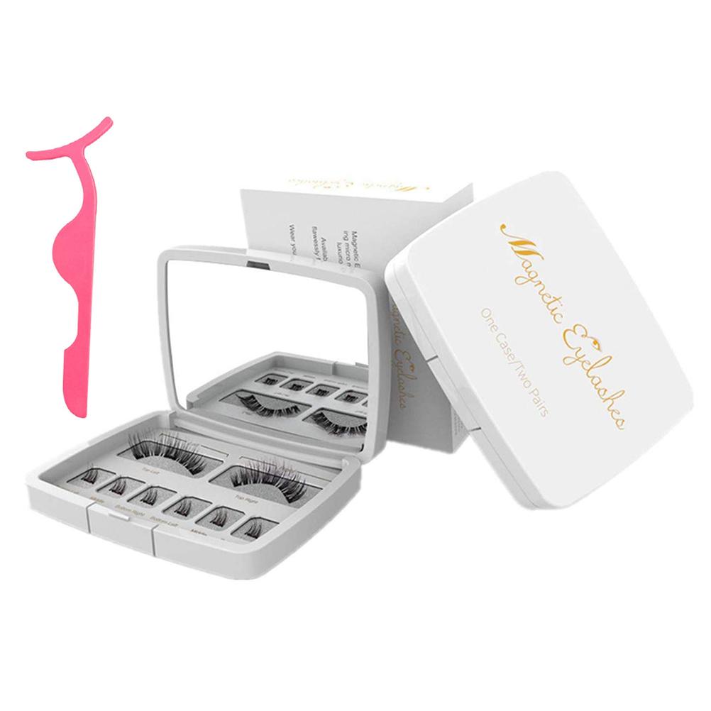 GoolRC Magnetic False Eyelashes Kit 3D False False Eyelashes Set Reusable Eyelashes with 6 Small Cluster