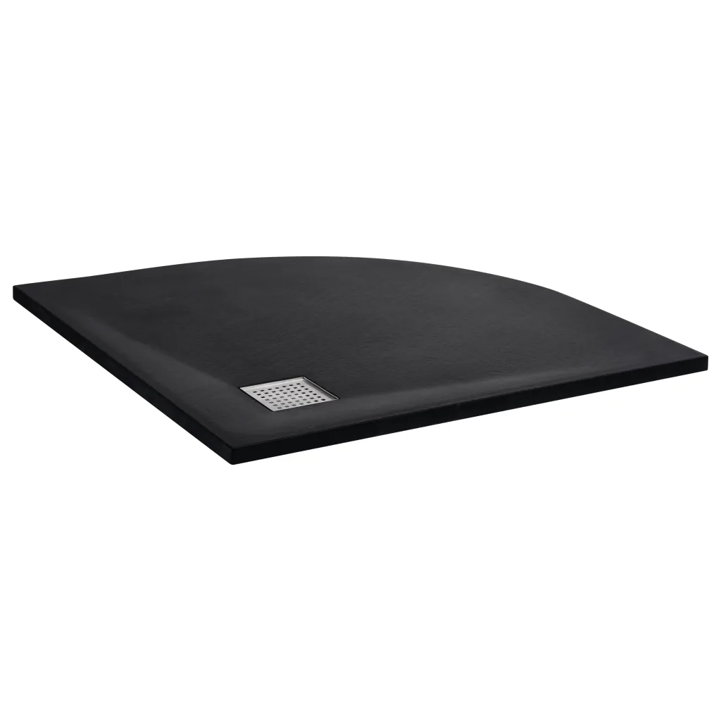 VidaXL Shower Tray SMC Black 90x90 cm