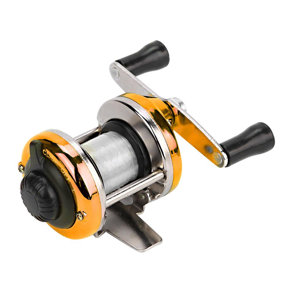 GoolRC Portable Winter Ice Fishing Reel Wheel with Wire Outdoor Casting Tackle(Gold)