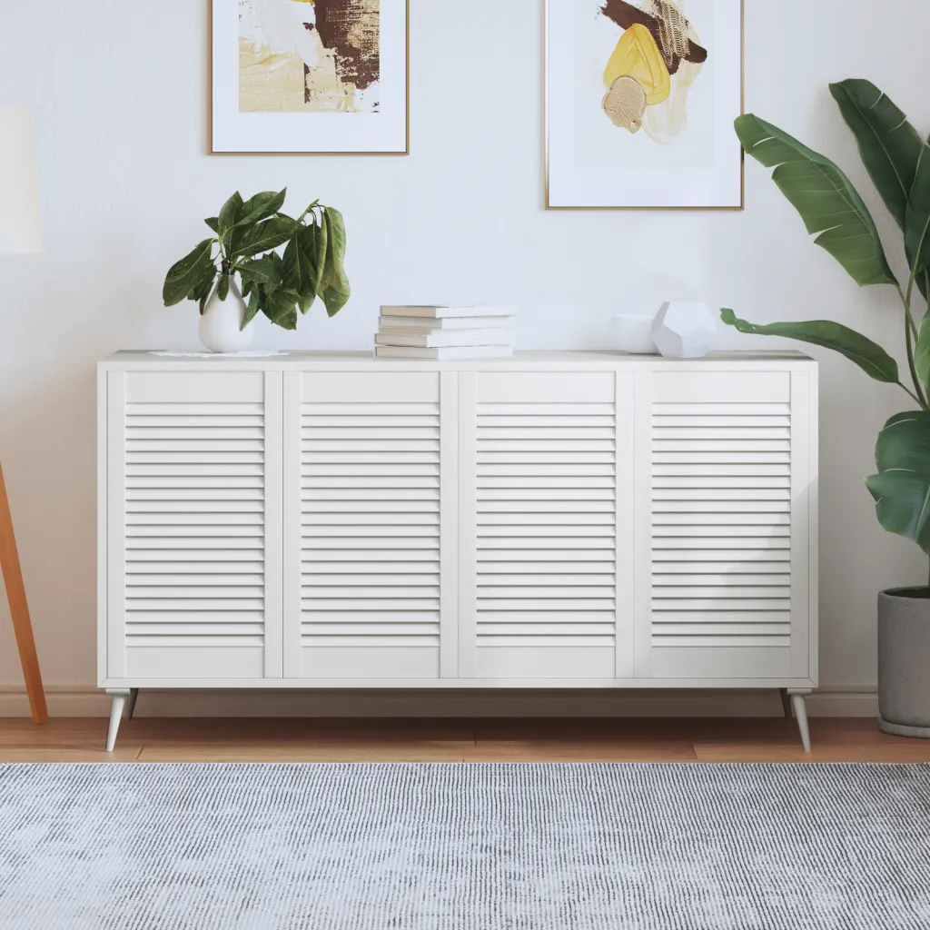 VidaXL Louvred Doors 4 pcs Solid Pine Wood White 69x39.4cm