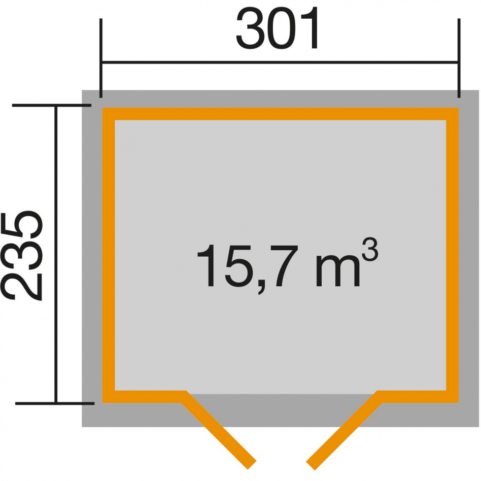 Weka 300 cm x 235 cm Geräteschuppen aus Massivholz Farbe: Blau